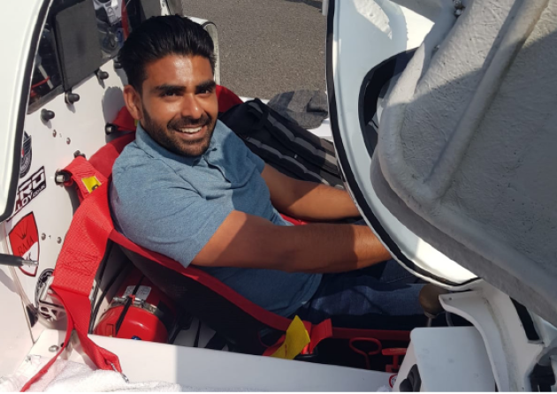 Akash in sports car
