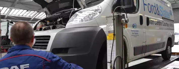 Technician with van