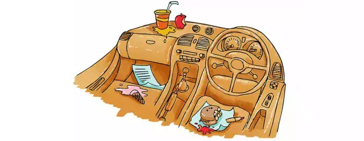 Dirty car interior